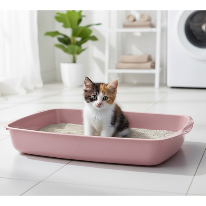 Savic Katzentoilette flach - blau/rosa – Bild 2