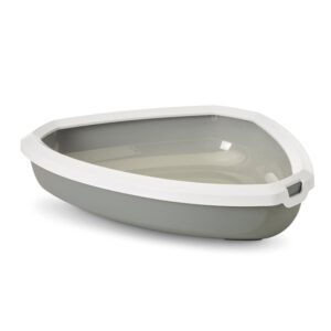 Savic Eck-Katzentoilette Rincon - grau/weiß