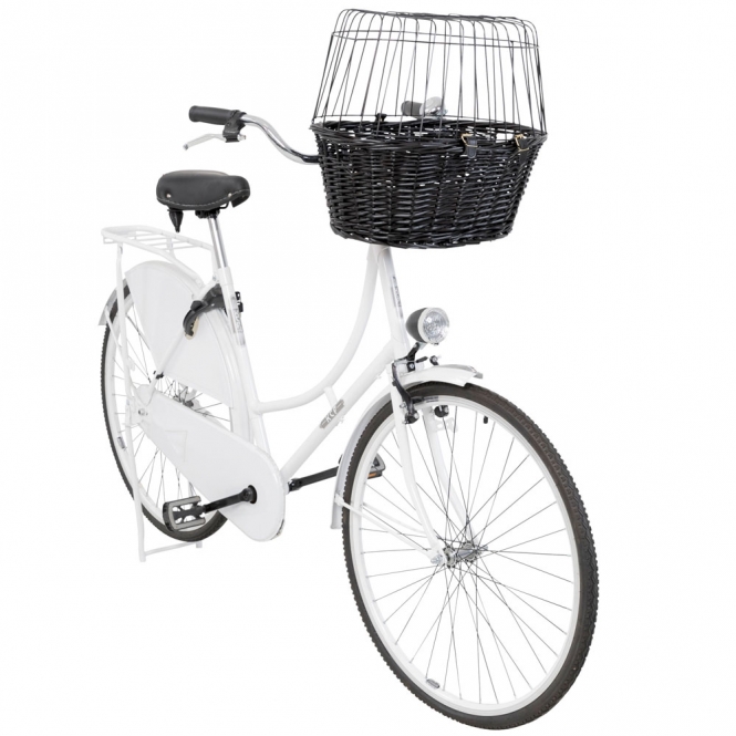 Trixie Fahrradkorb aus Weide mit Gitter - schwarz – Bild 2
