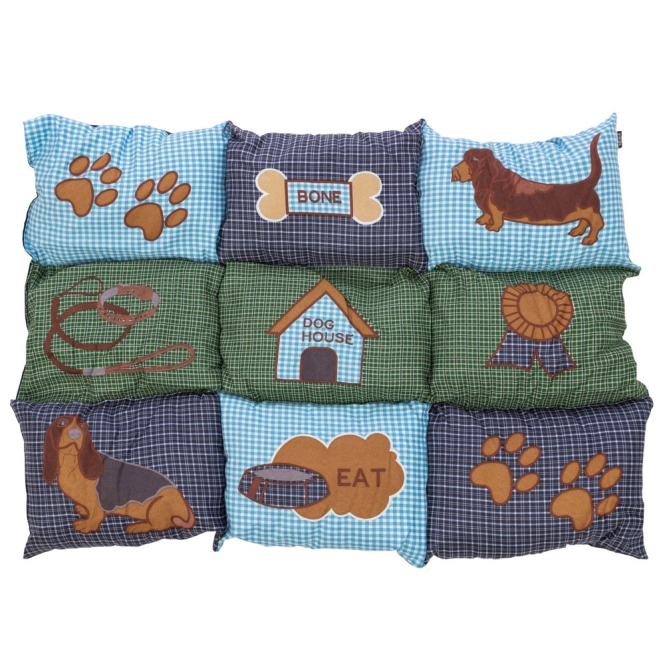 Trixie Patchwork-Decke - blau/grün, 80 x 55 cm – Bild 2