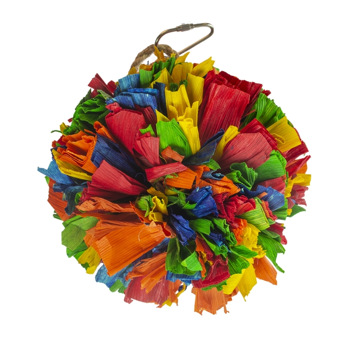 Duvoplus Vogelspielzeug Pompom aus Maisblättern - 12,7x7,6x7,6cm
