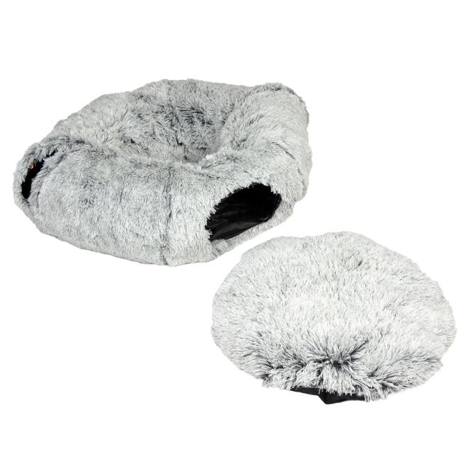 Duvoplus Katzentunnel & Donutbett Snug - Hellgrau – Bild 3