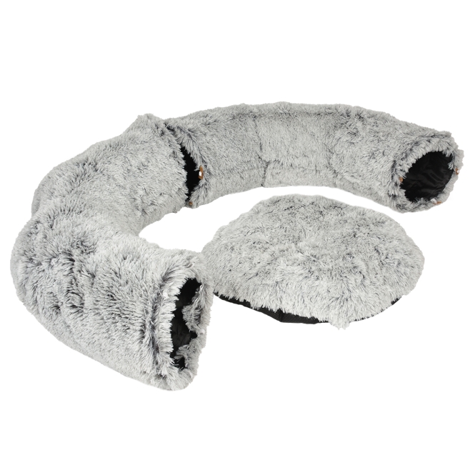 Duvoplus Katzentunnel & Donutbett Snug - Hellgrau – Bild 2