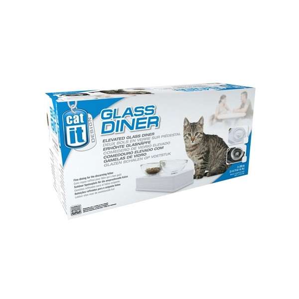 CATIT Style Glass Diner Doppelnapfständer - Schwarz – Bild 2