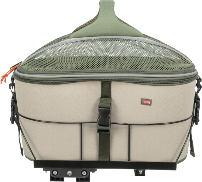 Trixie Fahrradkorb für den Gepäckträger - olivgrün/beige – Bild 2