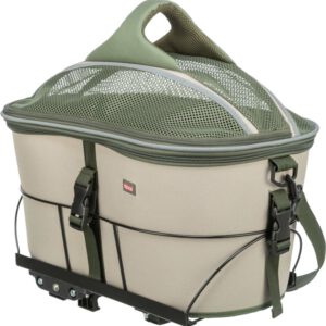 Trixie Fahrradkorb für den Gepäckträger - olivgrün/beige