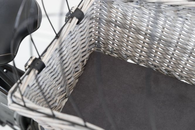 Trixie Fahrradkorb für Gepäckträger aus Weide - grau – Bild 6