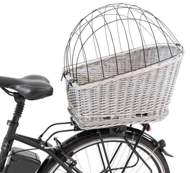 Trixie Fahrradkorb für Gepäckträger aus Weide - grau – Bild 4