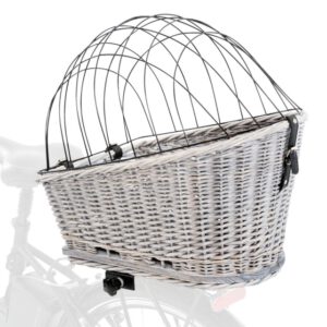 Trixie Fahrradkorb für Gepäckträger aus Weide - grau