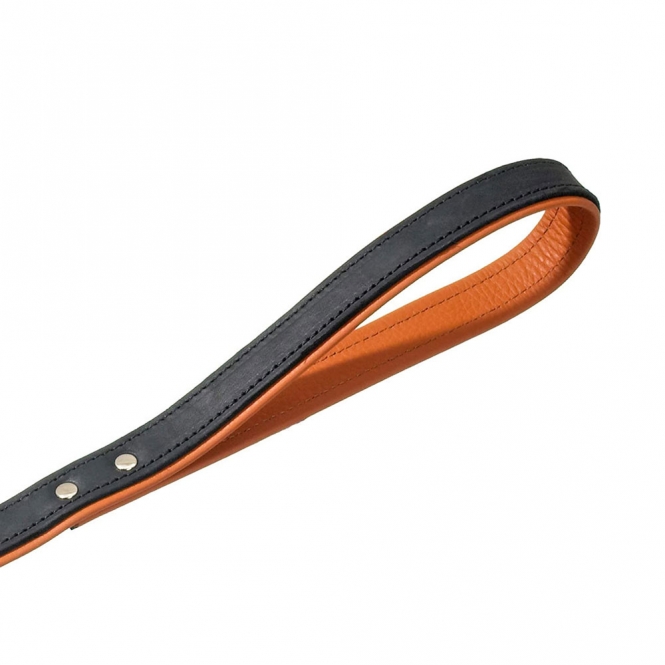 Karlie Rodeo Leine genietet, 22mm 100cm - schwarz/cognac – Bild 3